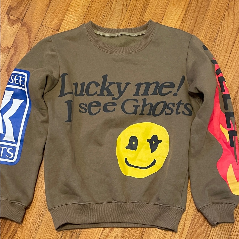 Lucky Me! I See Ghosts Brown Sweater